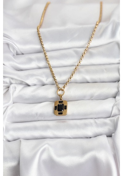 316l Çelik Zincir Gold Renk Vintage Model Kadın Kolye Çok Renkli