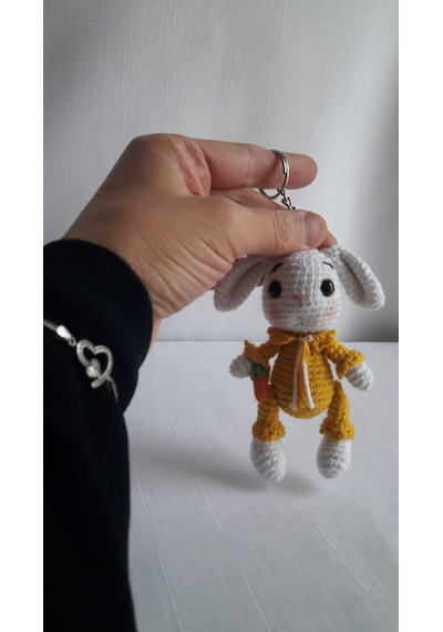 Amigurumi Sarı Tavşan Anahtarlık