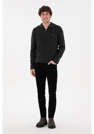 U.S. Polo Assn. Erkek Regular Fit Yarım Fermuarlı Antrasit Kazak 50297047-VR006