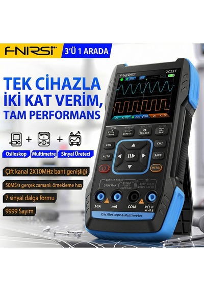 Fnırsı 2c23t 3'ü 1 Arada Çift Kanallı Tablet Osiloskop Multimetre Fonksiyon Jeneratörü