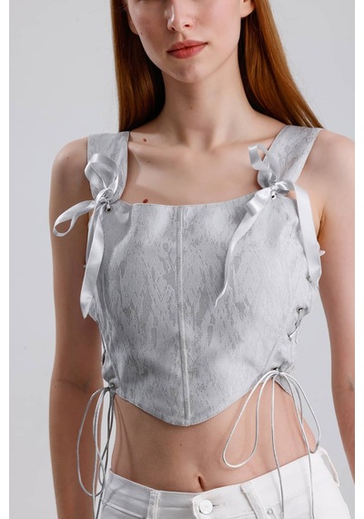 L'aura Corset Ophelia Bayan Korse Büstiyer Gri