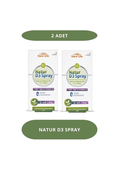 New Life Natur D3 Spray 1000ıu 20 Ml D3 Vitamini 2 Adet