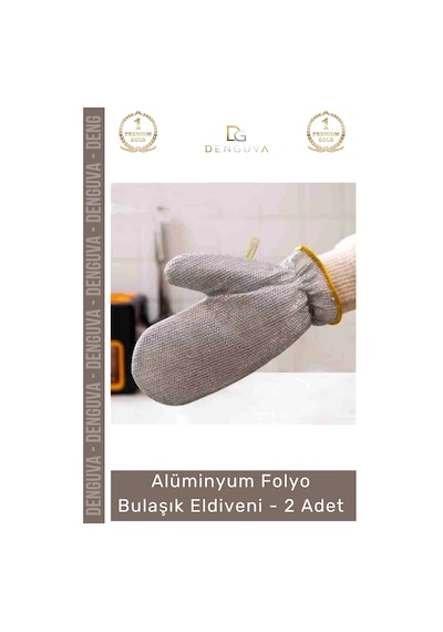 Özel Üretim Isıya Dayanıklı Mutfak Temizlik Tencere Parlatma Alüminyum Folyo Bulaşık Eldiveni - 2 Ad