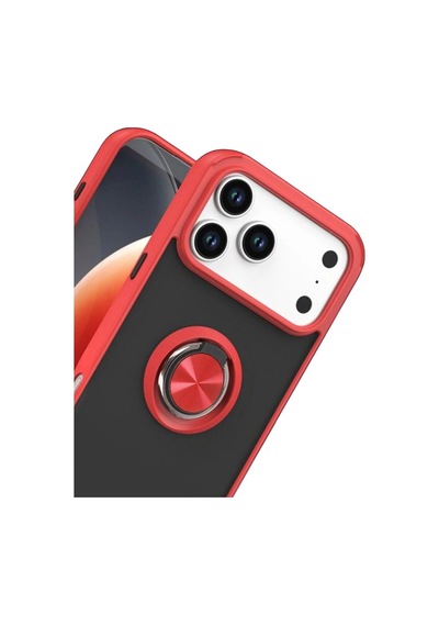 Apple iPhone Uyumlu 17 Pro Max Montreal Yüzüklü Silikon Kapak - Kırmızı Diğer