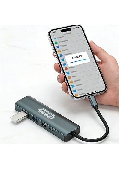 Go Des Gd-6873 Type-c To Hdtv 5in1 8k Dönüştürücü Adaptör Gri