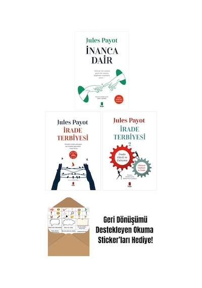 Jules Payot 3 Kitap Set / İrade Terbiyesi 1-2 - İnanca Dair + Okuma Sticker'ları