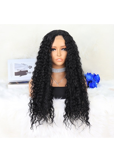 Afro Dalga Siyah Orta Boy Tül Peruk - Zmff-582375 Renkli