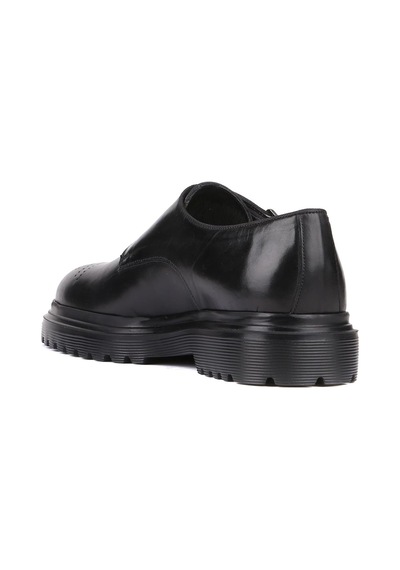 Shoetyle - Siyah Deri Tokalı Erkek Klasik Ayakkabı 250-2379 -824-siyah Siyah