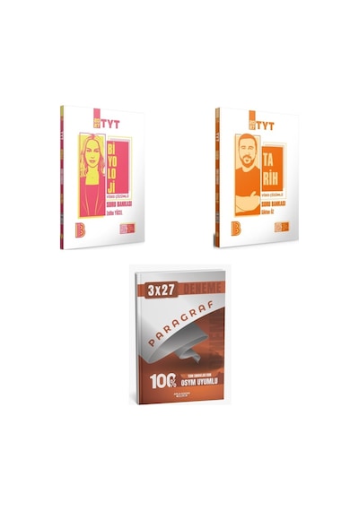 2027 2027 Benim Hocam Tyt Video Çözümlü Biyoloji + Tarih Soru + Anla Kazan Paragraf Deneme 3'lü Set