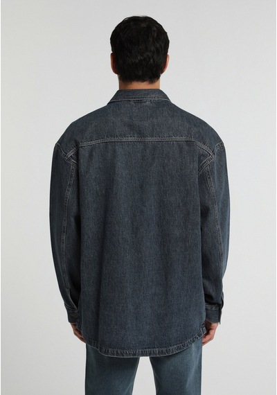 Colin's Colins Oversize Fit Erkek Mid İndigo Denim Shacket Cl1082683 Q1.v1 Dn45150