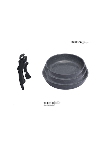Thermoad Pratica Serisi 4 Parça Tava Set Gri Gri