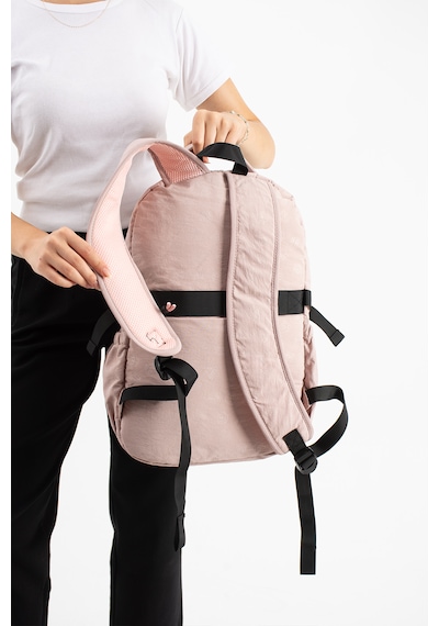 Ventis Qualty Okul Çantası Su Geçirmez Klinkır Kumaş Unisex Sırt Çantası Model 9b Pembe