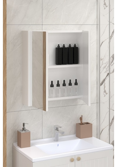 Soft Banyo Üst Dolap,banyo Üst Modül Beyaz