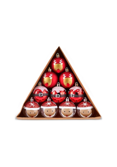Karaca 10'lu Set Top Santa Ağaç Süsü  6 cm