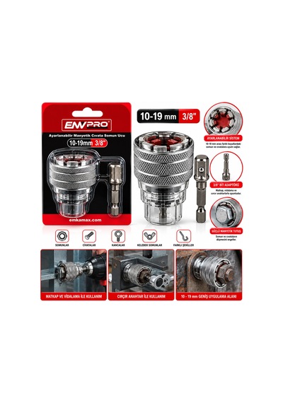Ayarlanabilir Cıvata Somun Ucu 10-19mm 3/8 Inc - 3/4 Inc - 1/2 Inc