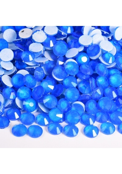 Gymo Premium Kalite Altı Düz Ütü İle Yapışan Hotfix Kristal Taş Ss16 3.8-4mm Blue Neon 720 Adet