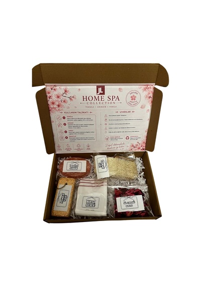 Natural Care Sakura Çiçeği Sabun Hediyeli 4 Parçalı Doğal Cilt Bakım Seti, Kabak Lifi, Pomza Taşı, Bursa Kesesi, Kurutulmuş Gül Yaprağı Sakura Çiçeği