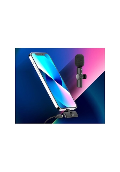 Telefon Uyumlu Wireless Youtube Tiktok Yayın Kablosuz Yaka Mikrofonu Gri