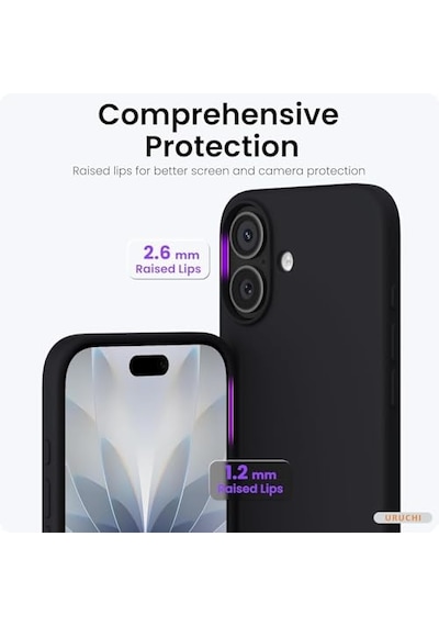 Apple iPhone Uyumlu Lansman Kılıf Ince Sıvı Silikon 3 Katmanlı Tam Kaplamalı Yumuşak Jel Kauçuk Telefon Kılıfı Siyah 11 Diğer