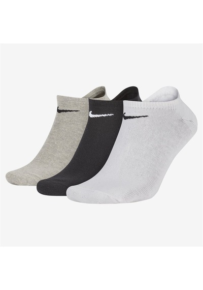 Nike Value No Show Ulightweight Unisex Sock 3 Lü Soket Çorap Siyah Beyaz Bej Siyah - Beyaz