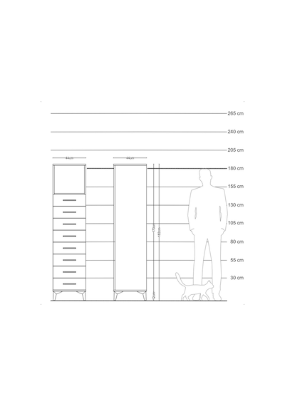 Hyperion Dolap Tek Raflı 8 Çekmeceli 44x44x182 Aytaşı-antrasit Aytaşı Hyperion Dolap Tek Raflı 8 Çekmeceli 44x44x182 Aytaşı-antrasit Aytaşı