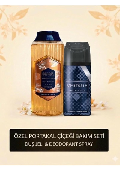 Portakal Çiçeği Doğal Zeytinyağlı Duş Jeli 500 Ml + Verdure Deepest Blue Erkek Deodorant 150 Ml Set Diğer