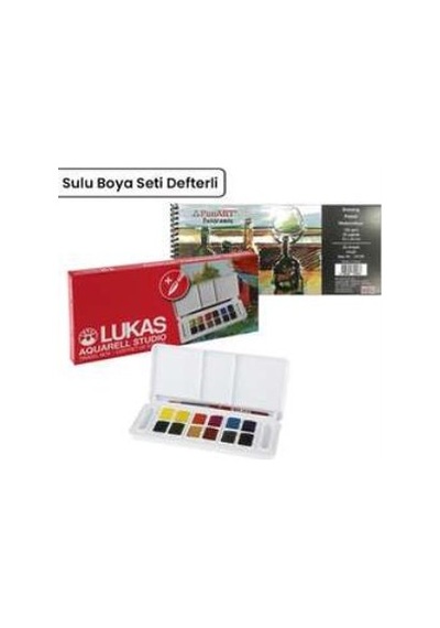 Lukas Sulu Boya Takımı Tablet 12 Renk Defterli