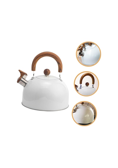 Valkyrie 3l Düdüklü Kettle Su Isıtıcı Çaydanlık Paslanmaz Çelik Yüksek Islıklı Beyaz Beyaz