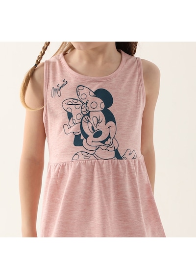 Minnie Mouse D4860-3 Çocuk  Pembe Melanj Elbise