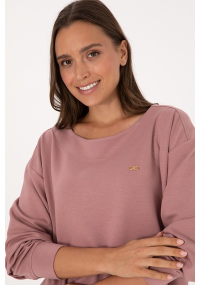 U.S. Polo Assn. Kadın Gül Kurusu Bisiklet Yaka Sweatshirt 50314210-VR221