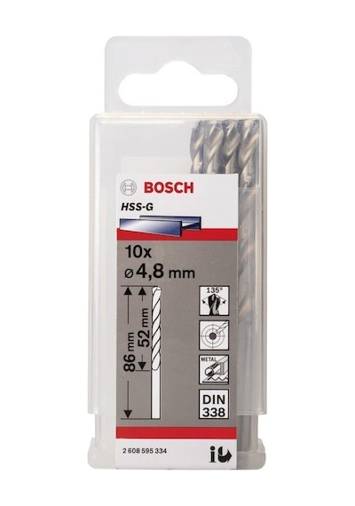 Bosch Hss-G 4.8X86 Mm Metal Matkap Ucu 10'Lu Paket 2608595334