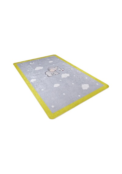 Bespoky Kareli Modern Halısı Dijital Baskı Kaymaz Gri - Hlnc046