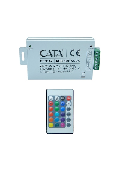 Rgb Şerit Led Için Modül Ve Uzaktan Kumanda Rgb Renk Kontrolcüsü Ct-9147 Beyaz
