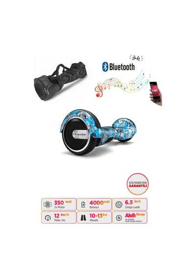Citymate Hoverboard 6.5 inch Elektrikli Kaykay Scooter Bluetooth Hoparlörlü Çanta Hediye D20