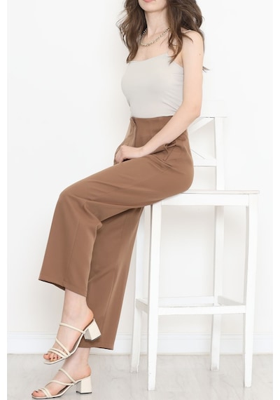 Mokashopin - Beli Pensli Pantolon Kahve - 20857.683. 001