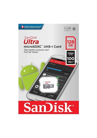 Ultra Microsdxc 128gb C10 Uhs-1 Yüksek Okuma Hızı İle Uyumlu Sistemler İçin
