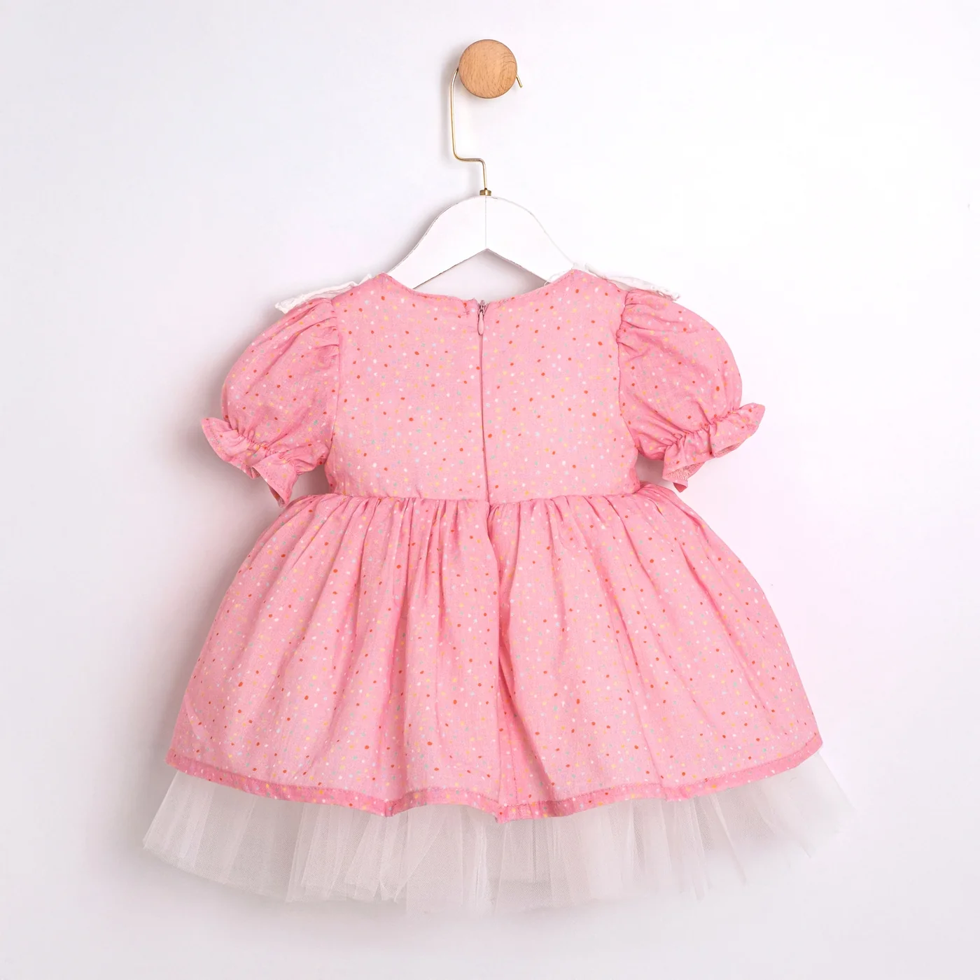 Momercy Candy Pembe Renkli Puantiyeli Kız Bebek Elbise
