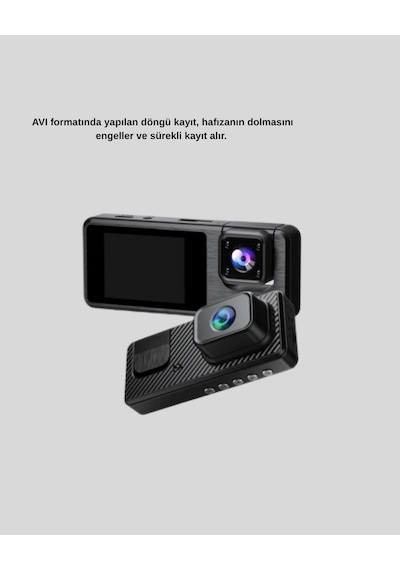 Park Modlu 3 Kameralı Araç Kayıt Cihazı 1080p Ön Kamera 2 Ekran 08738357