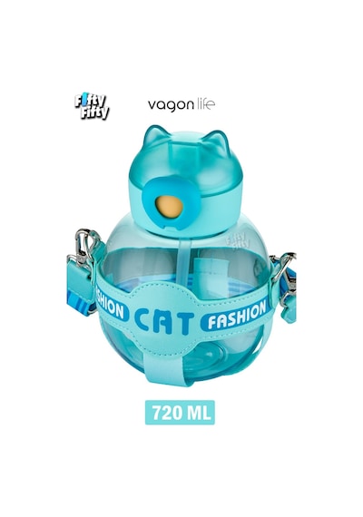 Vagonlife 720 Ml Kılıflı Ve Pipetli Su Matarası Su Yeşil Su Yeşili