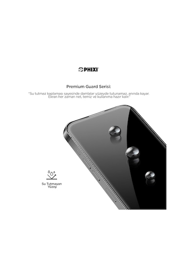 Phixi Premium Guard Parlak Cam Ekran Koruyucu Apple Uyumlu iPhone X Antistatik, Su Tutmaz, Tam Kaplama