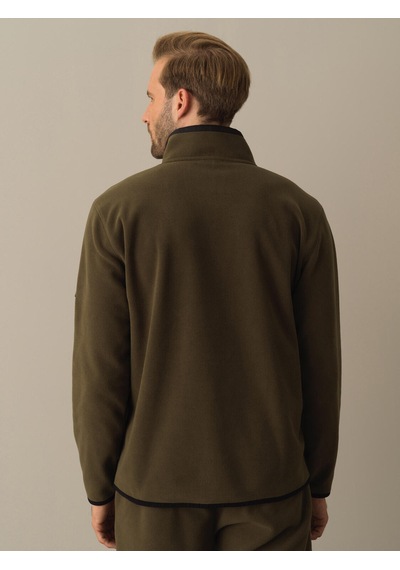 Xint Haki Regular Fit Dik Yaka Polar Sweatshirt 300276
