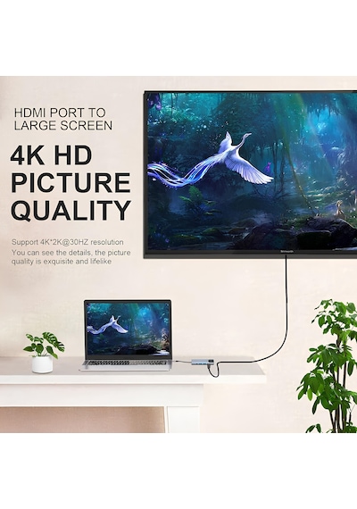 Speeduf Type C Hub Çoklu Bağlantı Noktalı Adaptör, 5'i 1 Arada