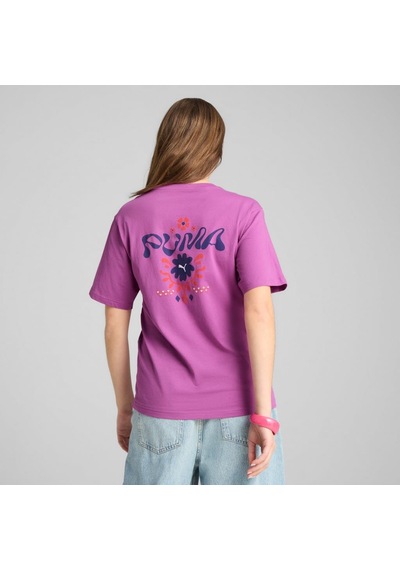 Puma Wardrobe Ess Floral Pack Relaxed Graphic Tee Kadın T-shirt Mor