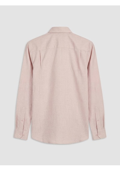 Lcwaıkıkı Classic Pembe Regular Fit Keten Görünümlü Erkek Gömlek