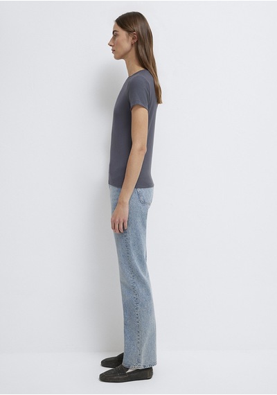 Mavi - Antrasit Tencel Basic Tişört 1612904-83620 Antrasit