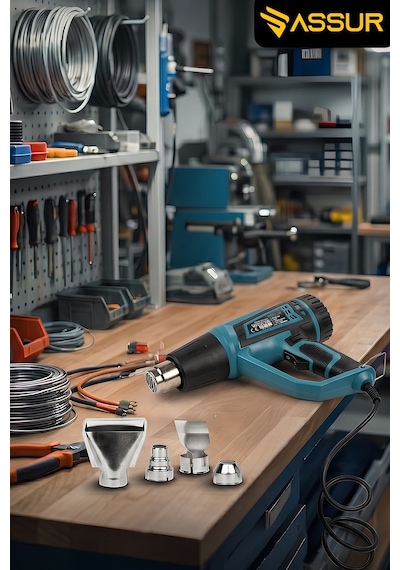 Assur 2000W 2 Kademeli 4 Başlıklı Sıcak Hava Tabancası - 3083