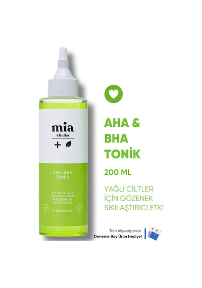 Mia Klinika Aha-Bha Akne Karşıtı Gözenek Sıkılaştırıcı Ve Cilt Temizleyici Tonik 200 ML