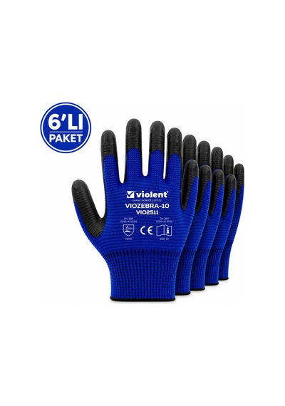 Vıolent Zebra Eldiven Mavi-siyah No:10 İş Eldiveni