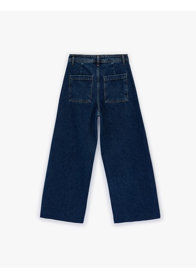 Koton Düğmeli Yüksek Bel Rahat Kesim Denim Pantolon - Culotte Jeans Koyu İndigo 6sal40112md İndigo Koton Düğmeli Yüksek Bel Rahat Kesim Denim Pantolon - Culotte Jeans Koyu İndigo 6sal40112md İndigo