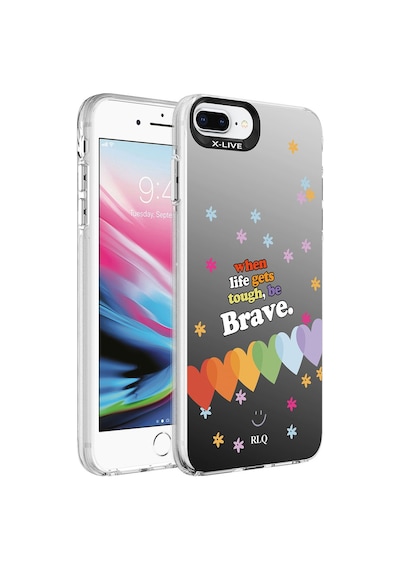 Apple Uyumlu iPhone 8 Plus Kılıf Desenli Zore Silver Sert Kılıf